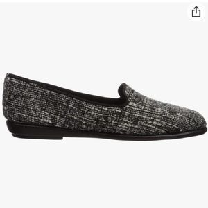 Aerosoles Betunia Black & White Tweed Ballet Flats Slip On Round Almond Toe